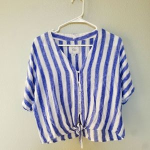 Rails tie front blouse